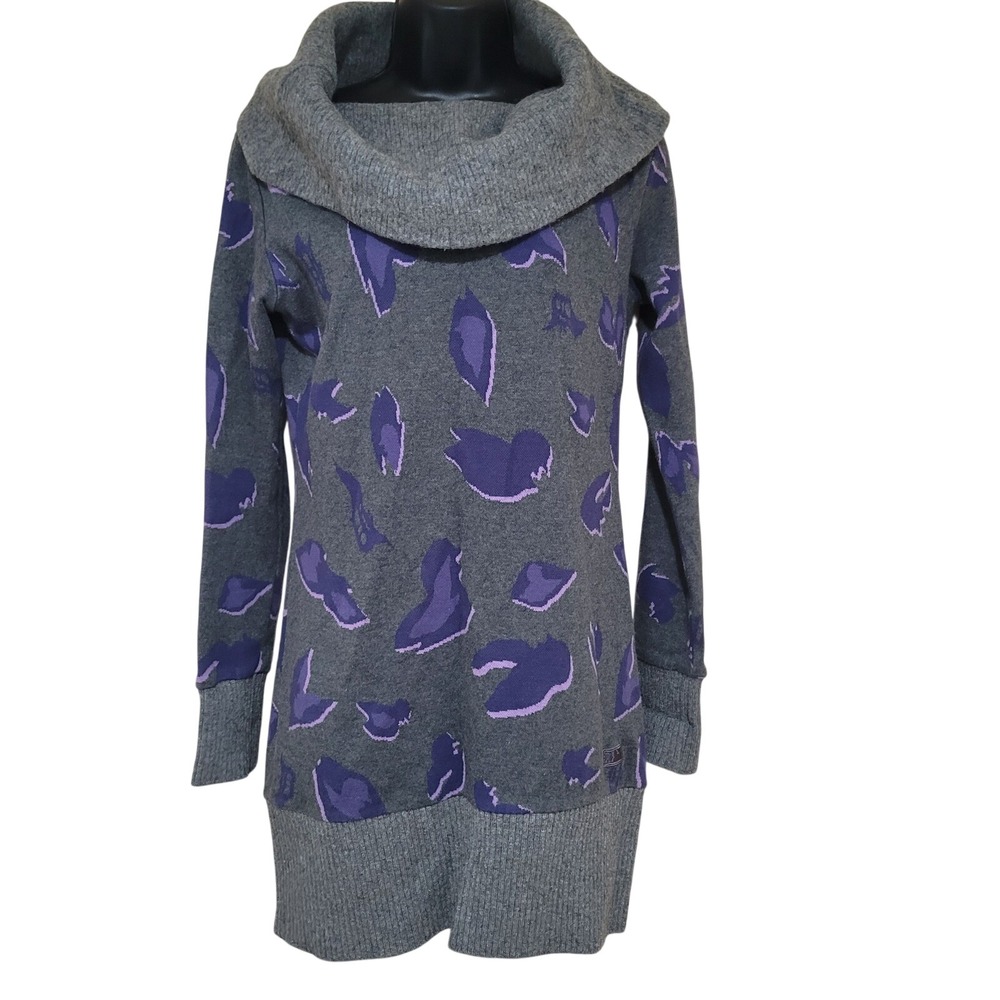 MLB Major League Baseball korea Women's Abstract  Cowl Neck Sweater Dress XS